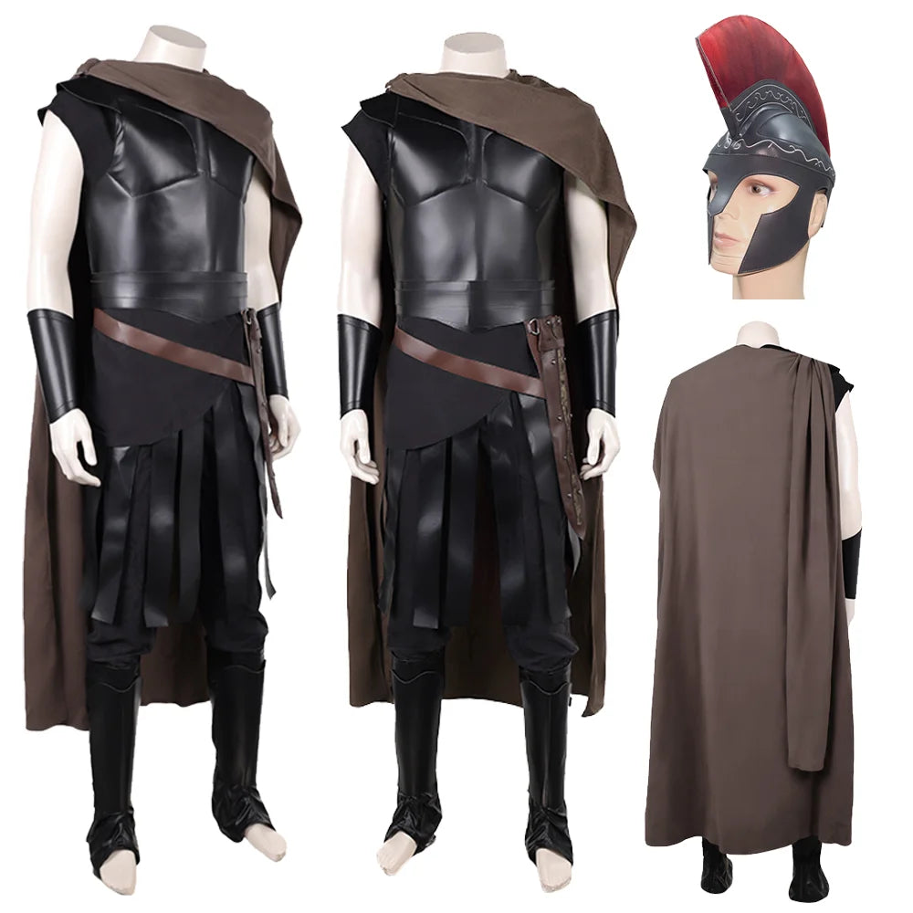 Mixte Helma starořeckého válečníka na Halloween, cosplay a karneval, červený hřeben