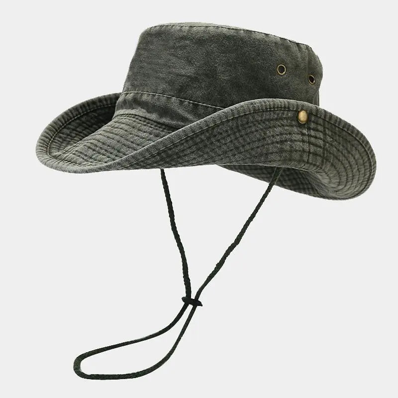 Unisex bavlněný klobouk s širokou nastavitelnou krempou