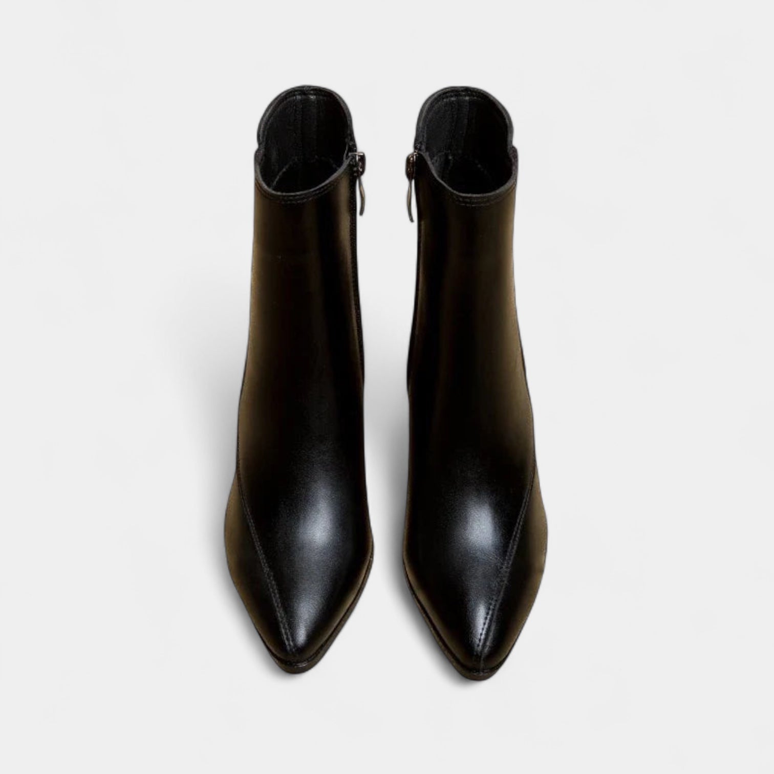 Bottines à talon épais pour femme avec bout pointu et fermeture éclair latérale