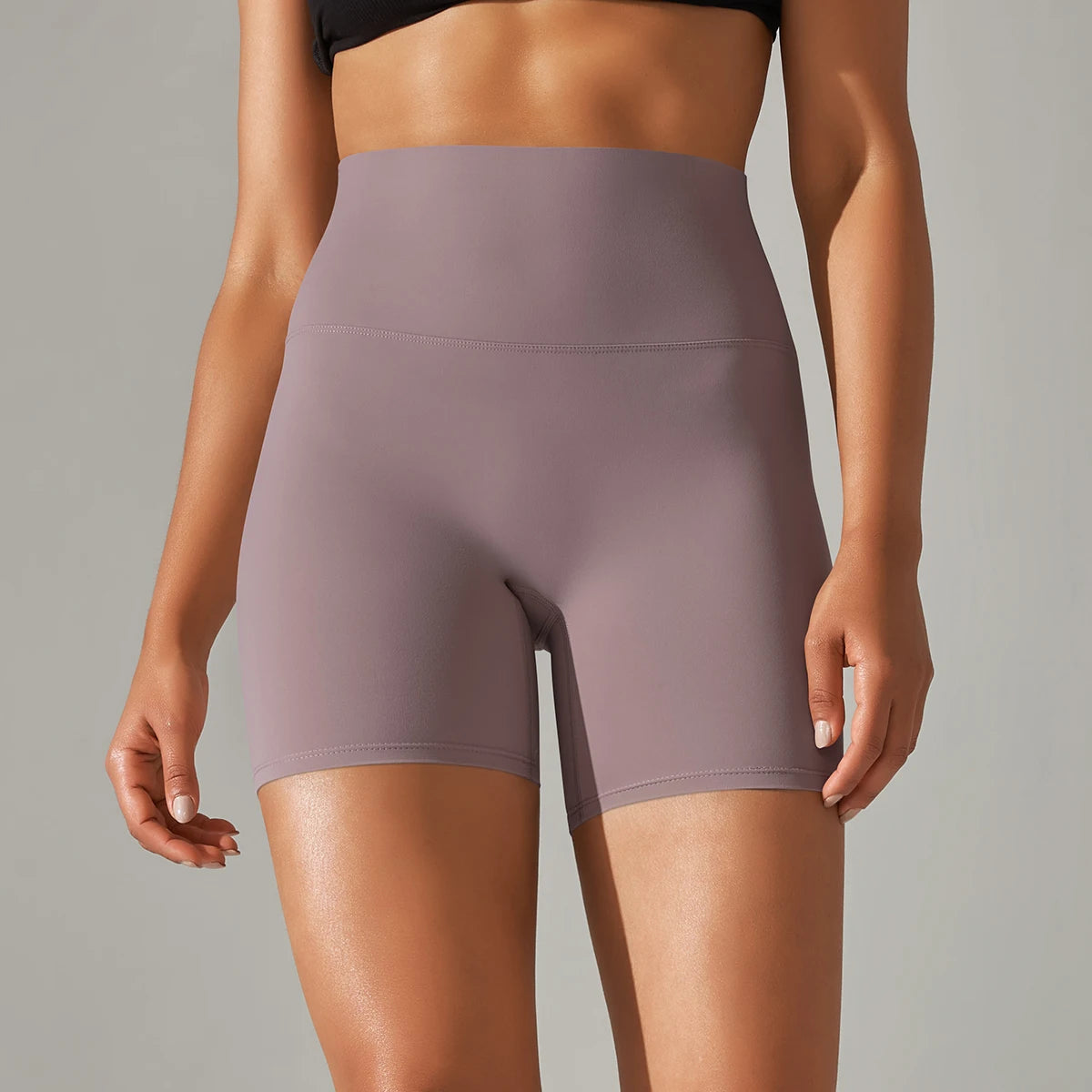 Shorts esportivos femininos de cintura alta
