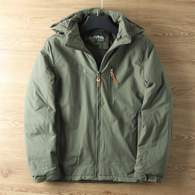 Homme Manteau Isolant Imperméable Quotidien Extérieur Capuche Amovible Poches