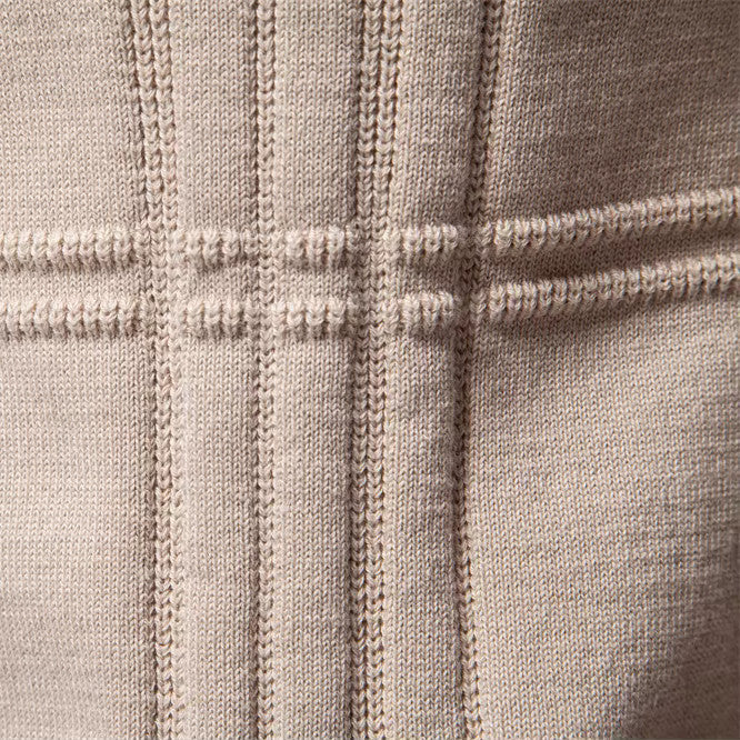 Homme Pull Quotidien Coupe Slim Tricot Côtelé Col Rond Coton Souple Chaud Léger