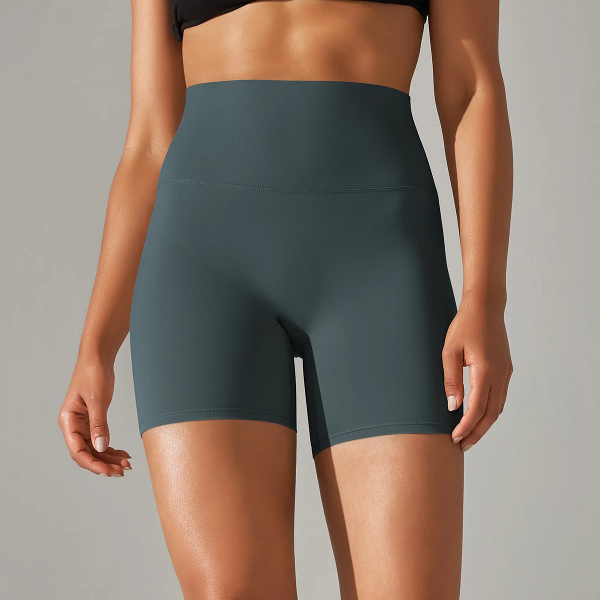 Shorts esportivos femininos de cintura alta