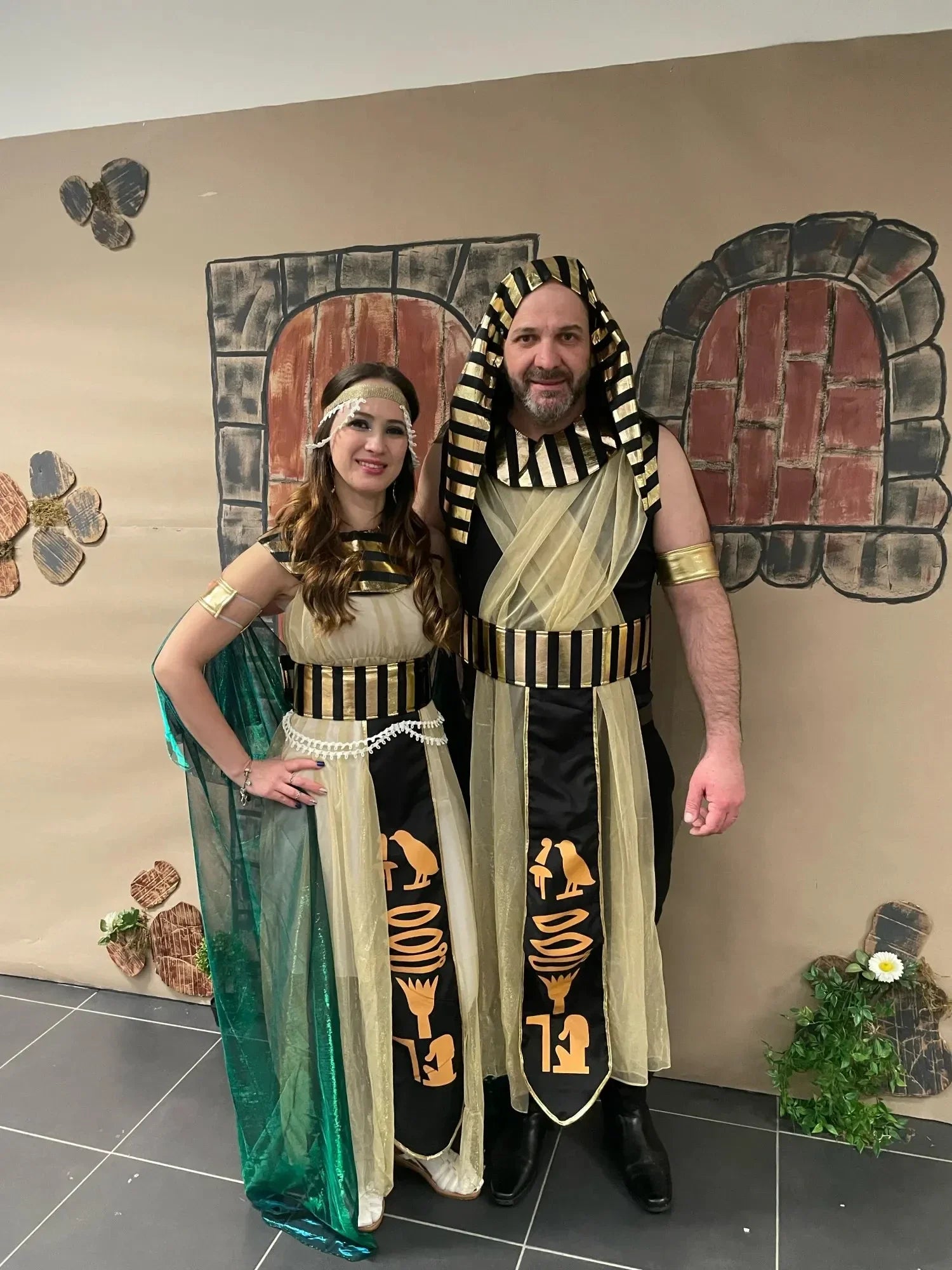 Mand Kvinde Farao Dronning fra Egypten Halloween-cosplay karnevalskostume til voksne