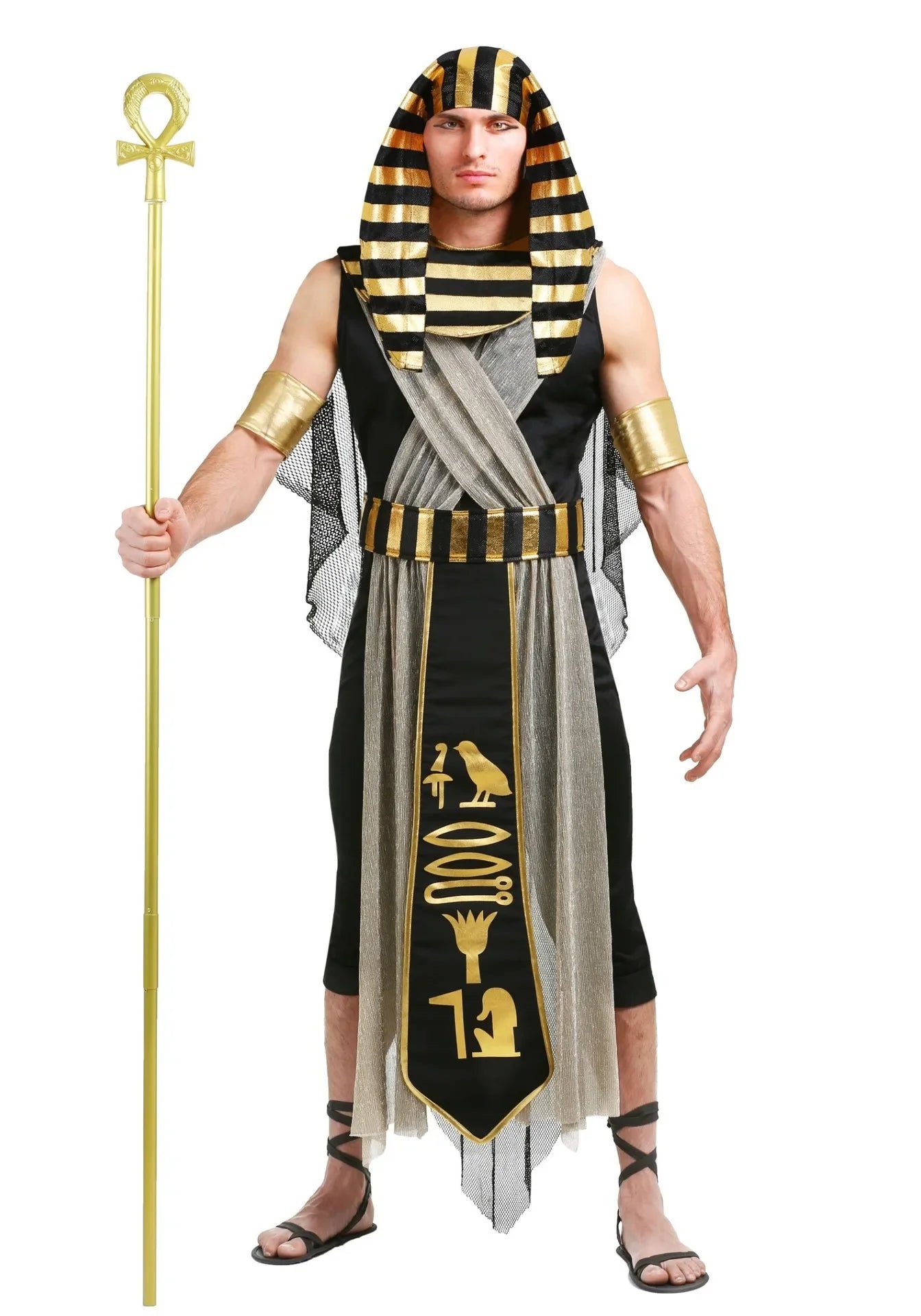 Mand Kvinde Farao Dronning fra Egypten Halloween-cosplay karnevalskostume til voksne