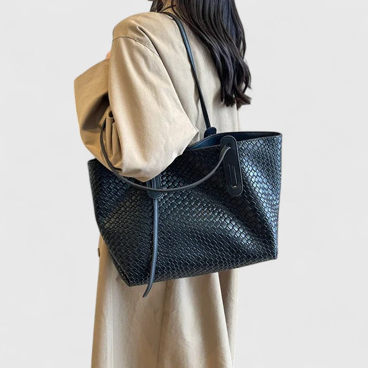 Grand cabas femme tressé porté épaule