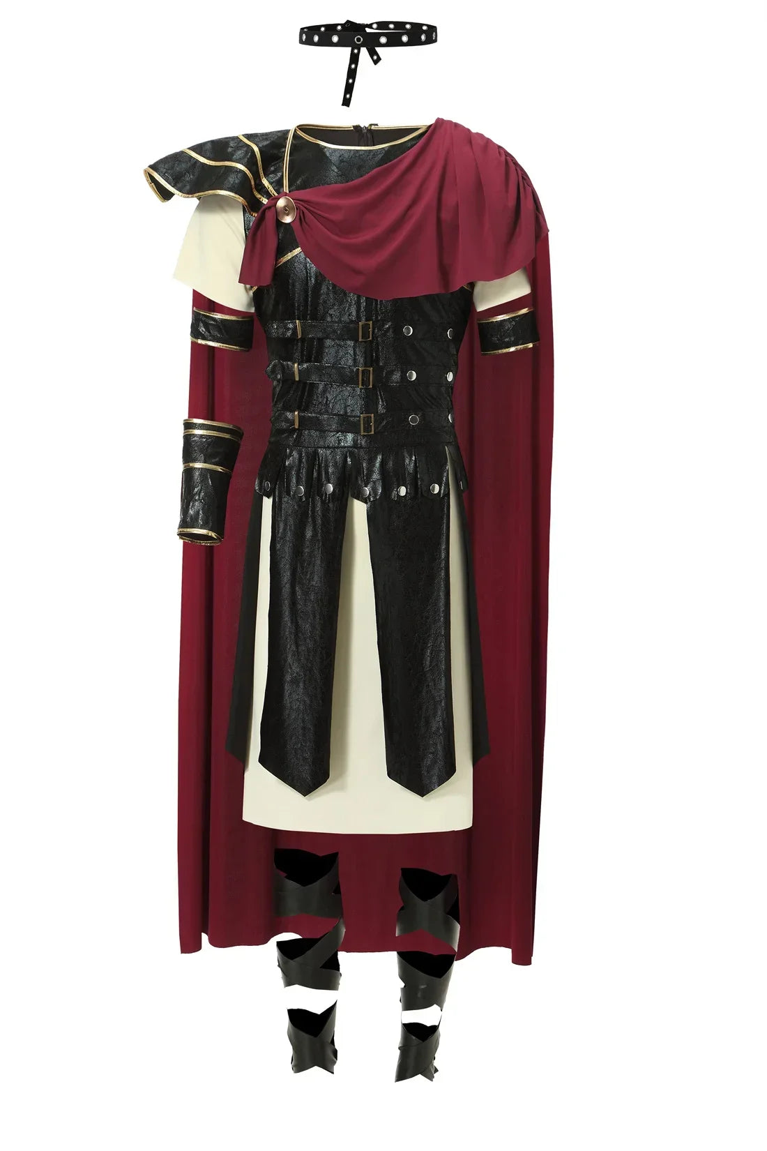 Costum bărbătesc de războinic roman pentru Halloween, cosplay de carnaval, pelerină de gladiator