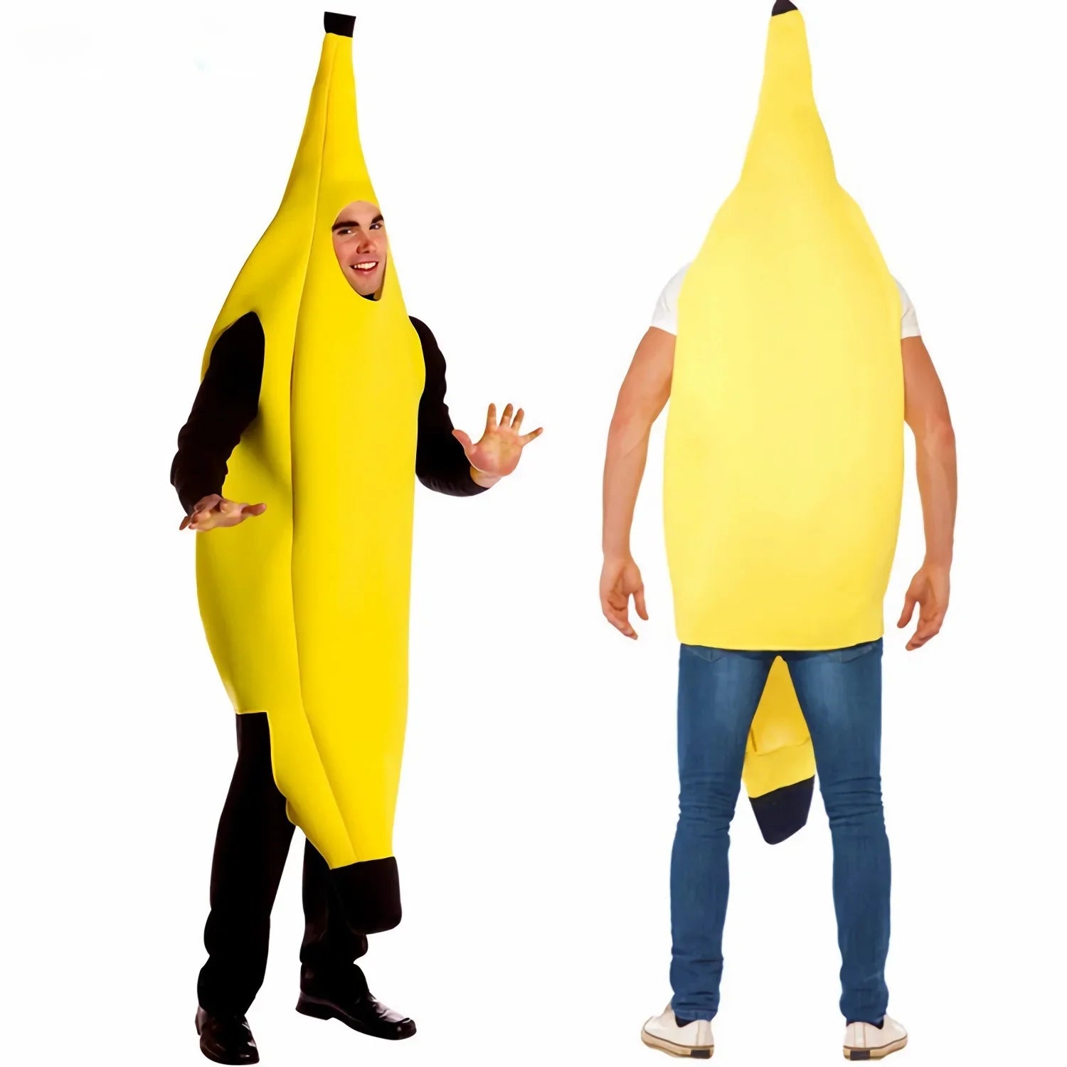Halloween-kostume af banan til cosplay, karneval og udklædningsfest
