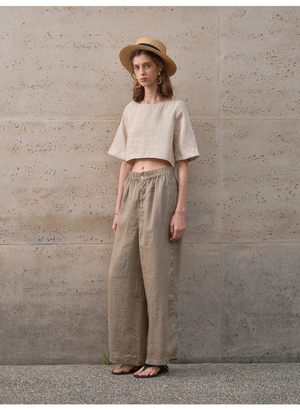 Top cropped feminino — 100% linho — corte largo e boxy — para o dia a dia