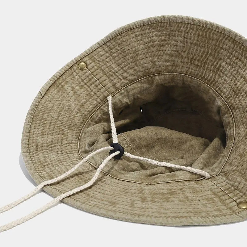 Unisex bavlněný klobouk s širokou nastavitelnou krempou