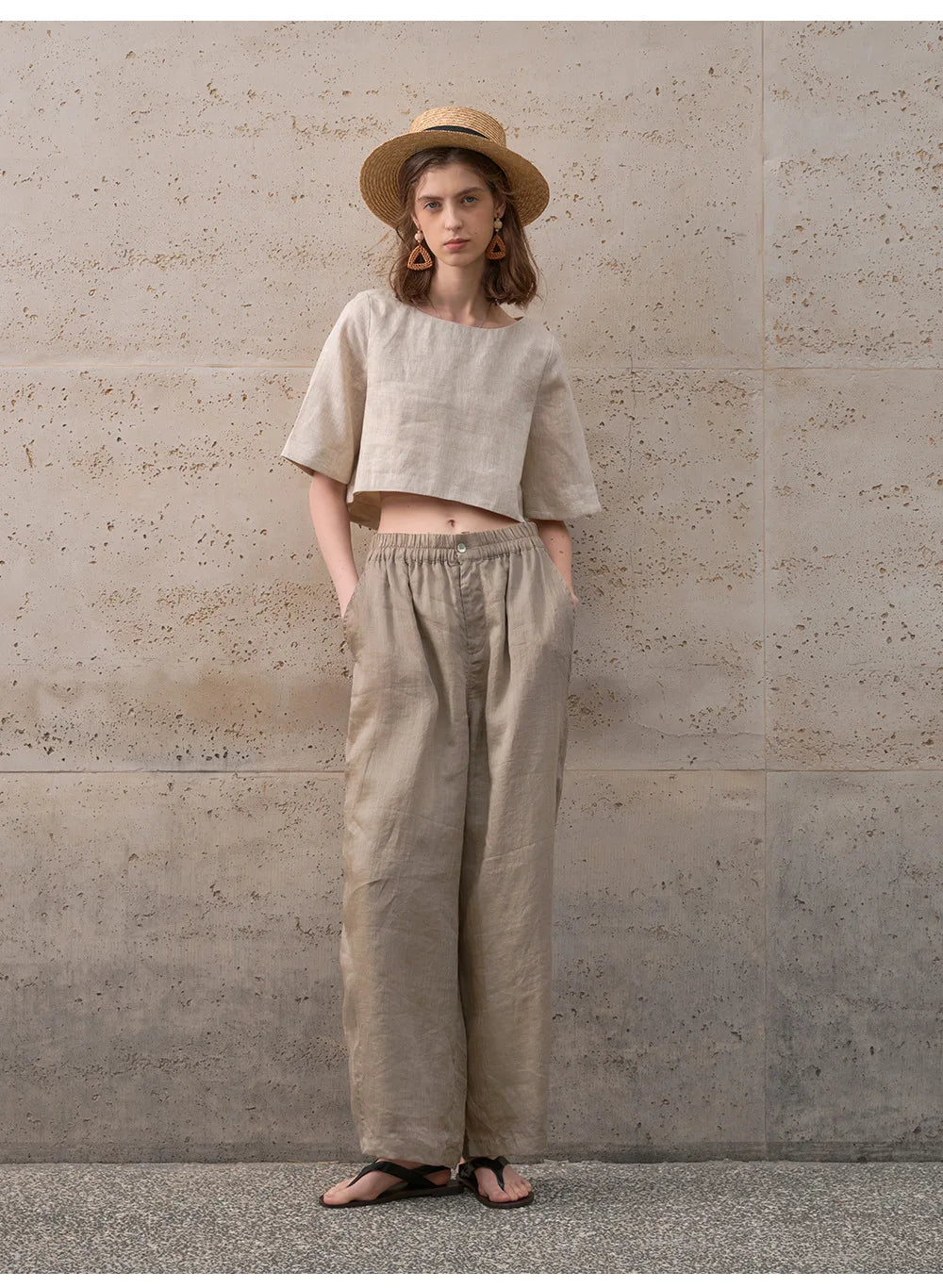 Top cropped feminino — 100% linho — corte largo e boxy — para o dia a dia