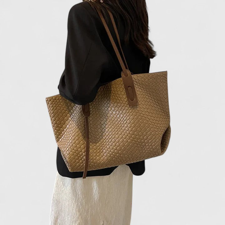 Grand cabas femme tressé porté épaule