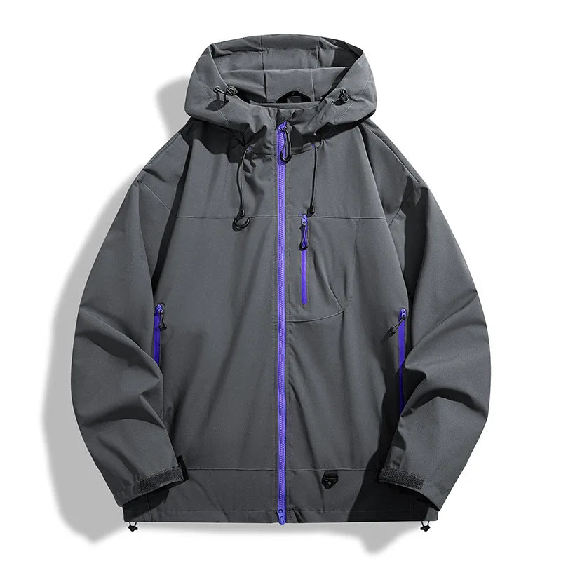 Homme Veste Imperméable Extérieur Capuche Zippée Confortable Protection Pluie