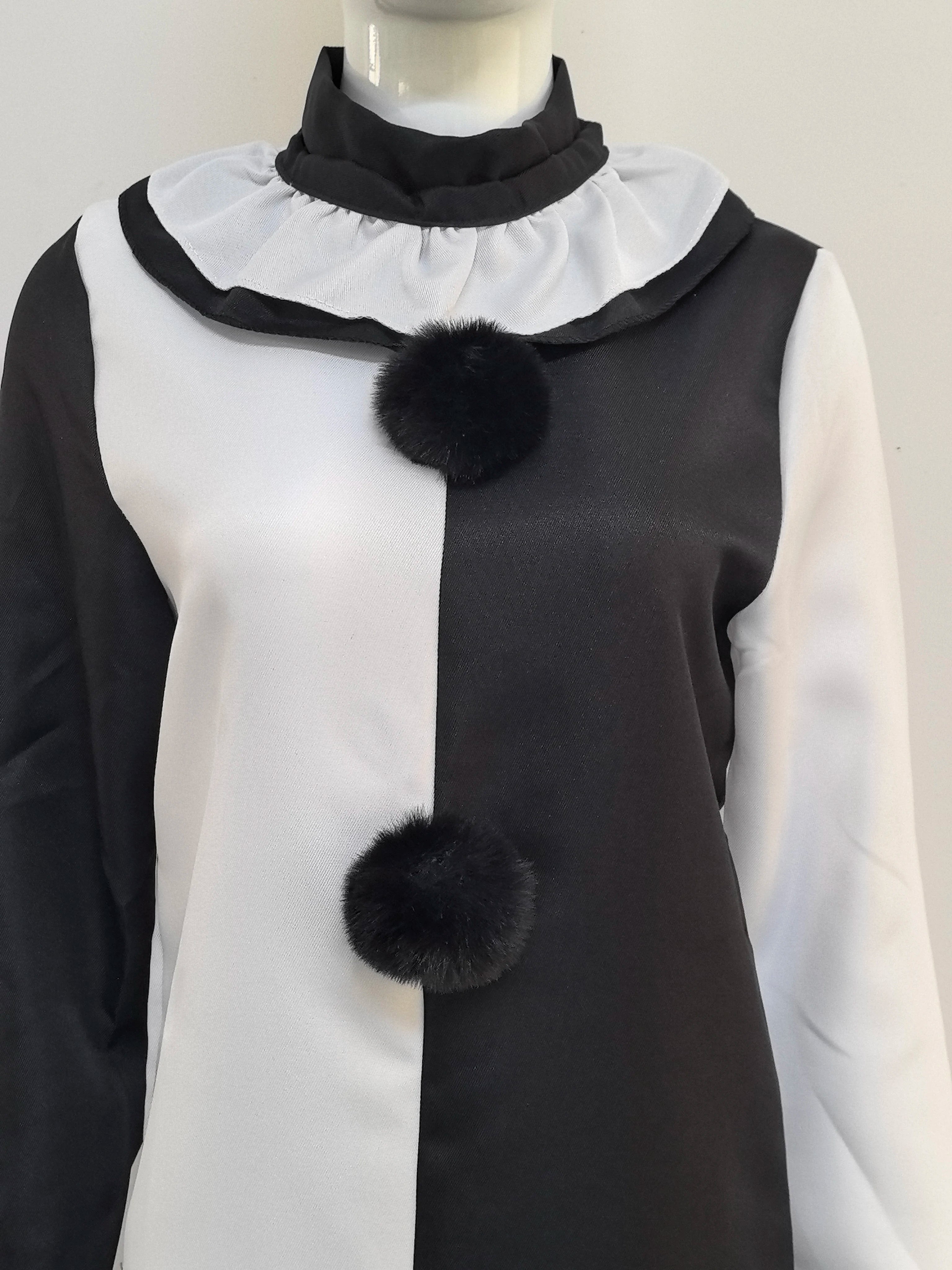 Costum mixt de clovn înfricoșător pentru Halloween, cosplay, cu mască, pentru adulți