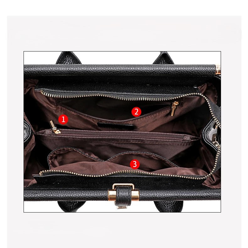 Sac à Main en Cuir Véritable pour Femme avec Motif Crocodile et Grande Capacité