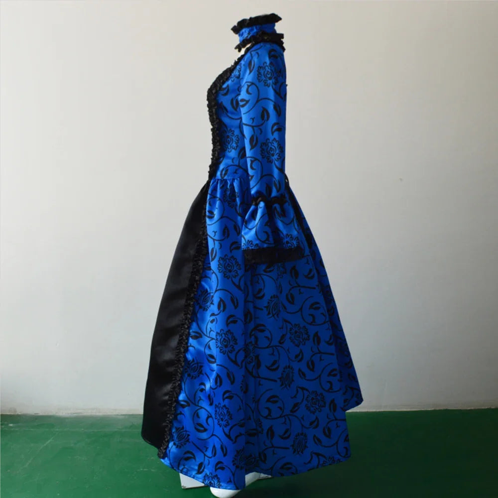 Rochie lungă gotică pentru femei, cosplay de Halloween, regină medievală, bal mascat