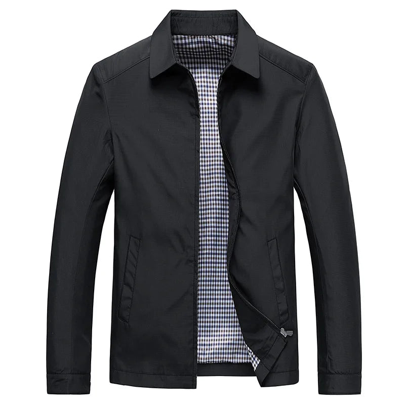 Men's Daily Jacket with Zipper, Comfortable Shirt Collar, Outdoor Wear