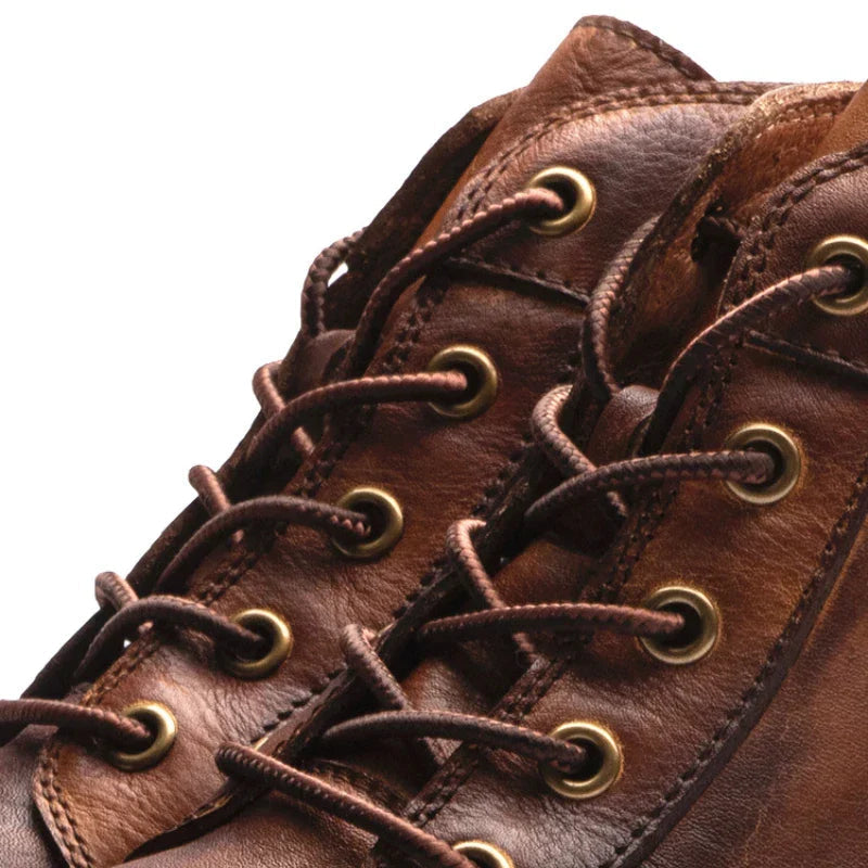 Homme Bottes Cuir Quotidien Zip et Lacets Semelle Antidérapante Bout Rond Rétro