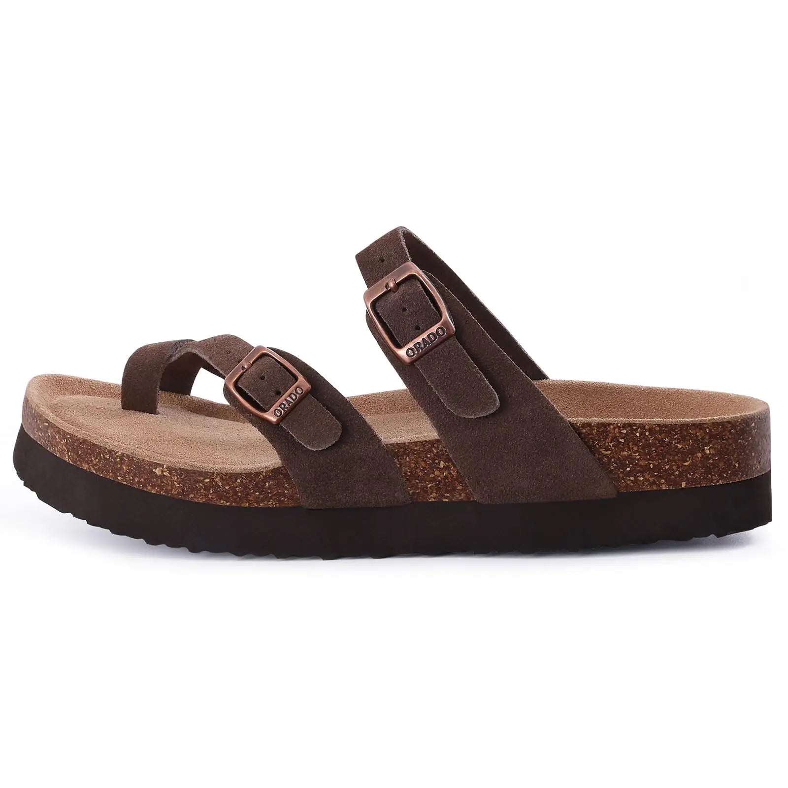 Sandales Plates Femme En Daim