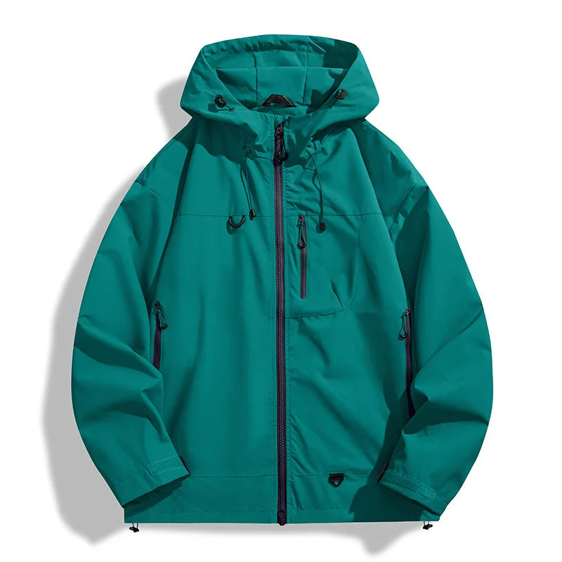 Homme Veste Imperméable Extérieur Capuche Zippée Confortable Protection Pluie