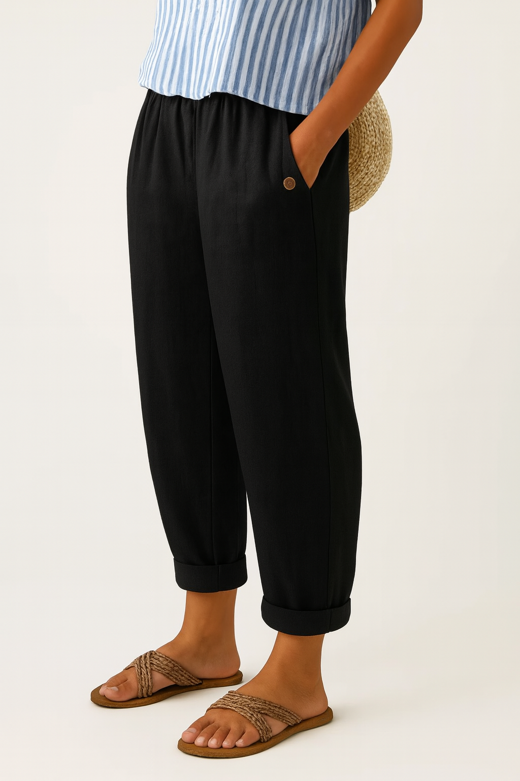 Casual Pants with Elastic Waistband