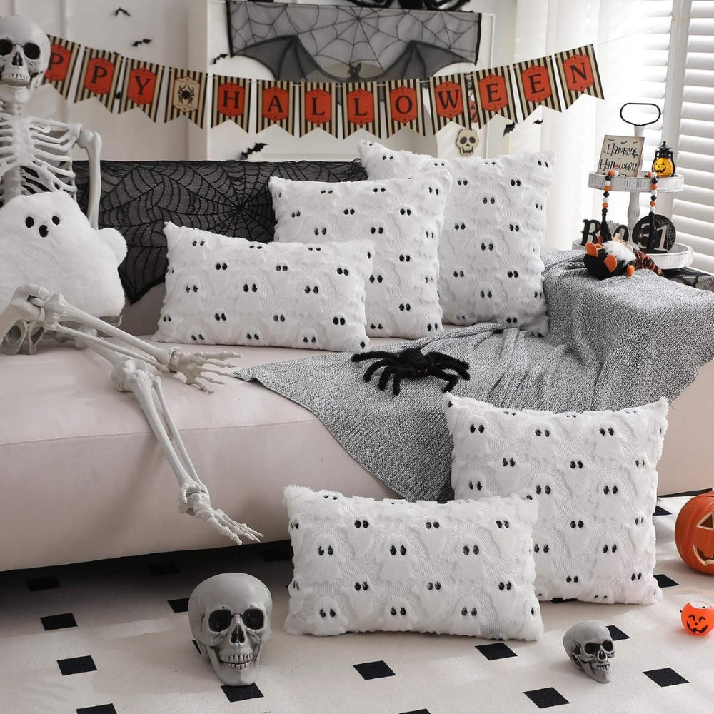 Soft Ghost Cushion Cover, Plush Halloween Living Room Decoration