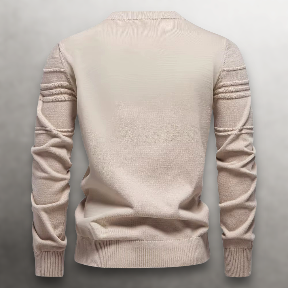 Homme Pull Quotidien Coupe Slim Tricot Côtelé Col Rond Coton Souple Chaud Léger