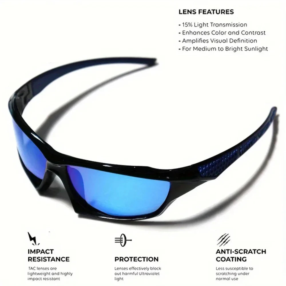 Lunettes Polarisantes de Sport pour Homme et Femme à Verres Ronds Anti-Reflets