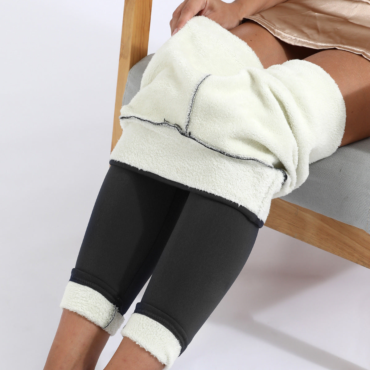 Mujer Leggings con Forro Polar Diarios Talle Alto Corte Moldeador Calidez Suave
