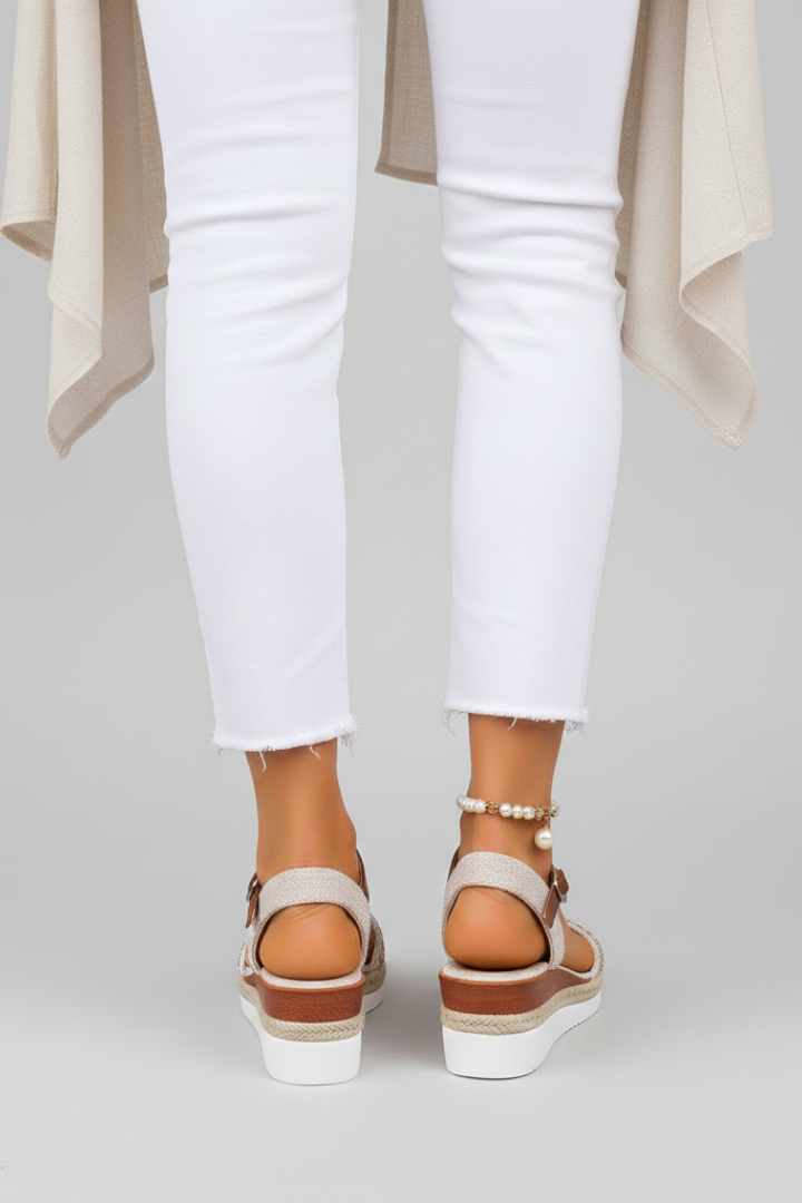 Wedge Espadrille-Style Open-Toe Platform Sole Sandals for Women