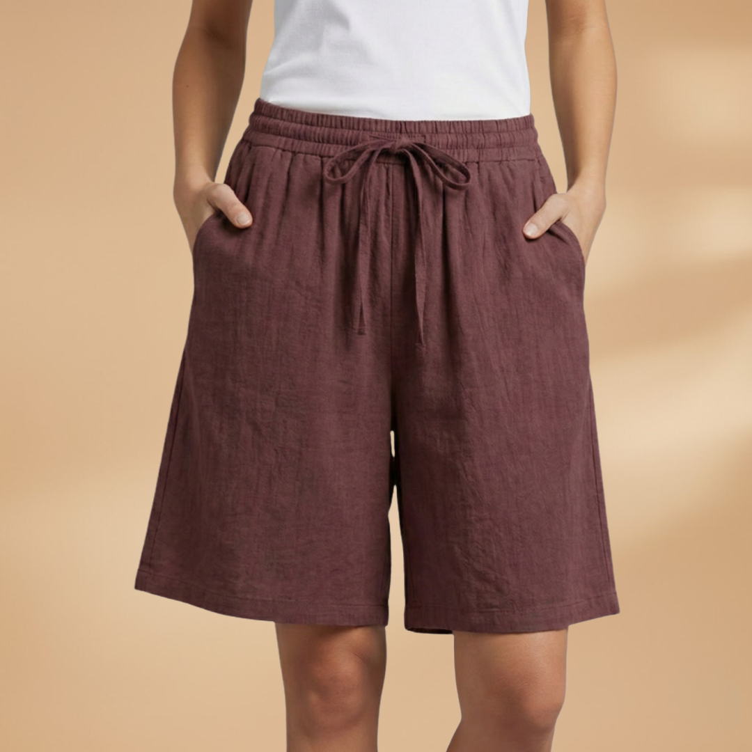 Bermuda da donna | short medio-lungo taglio casual con vita elastica | ufficio