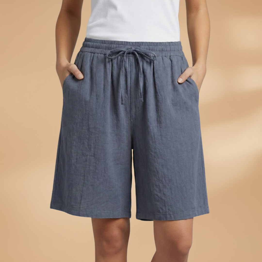 Bermuda da donna | short medio-lungo taglio casual con vita elastica | ufficio