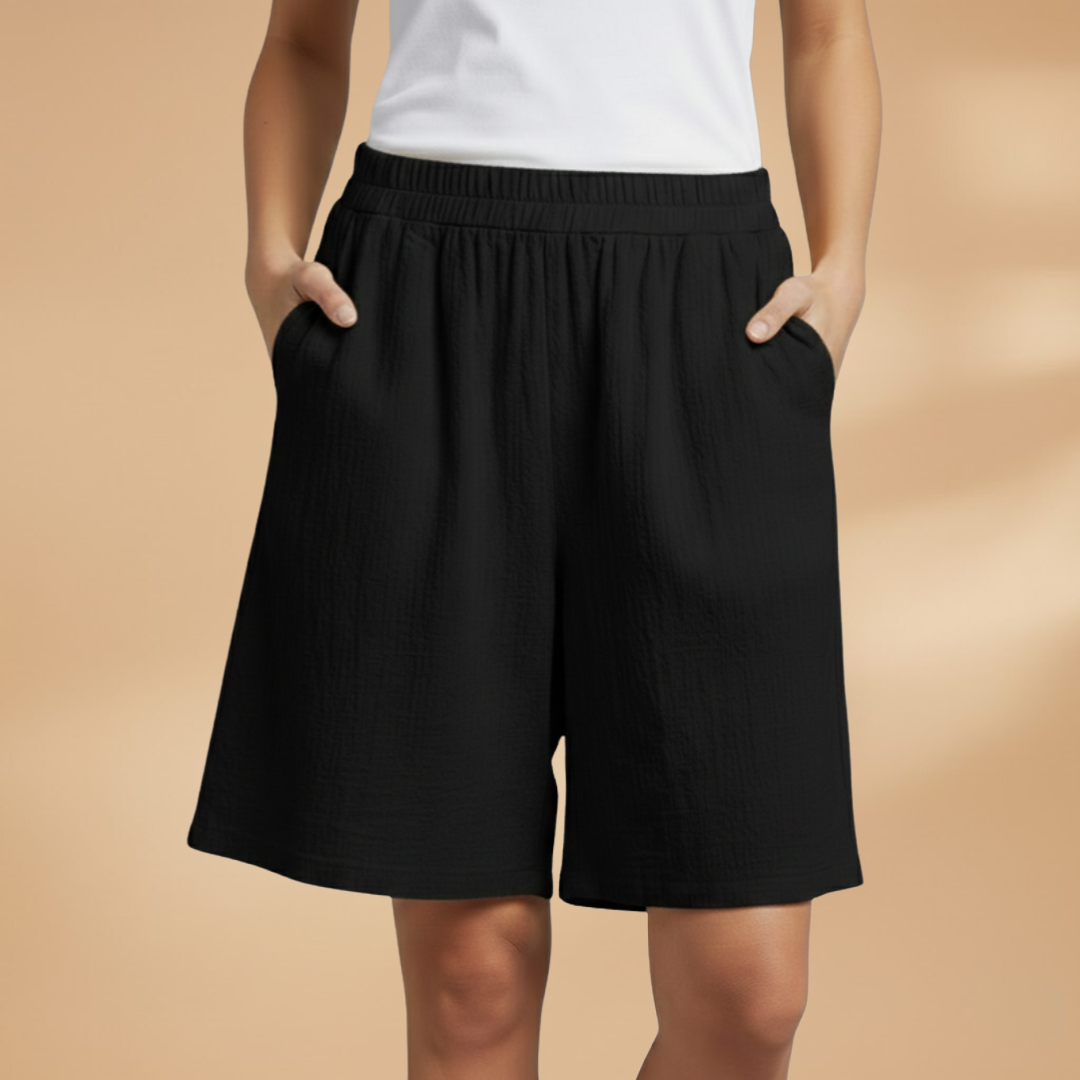 Bermuda da donna | short medio-lungo taglio casual con vita elastica | ufficio