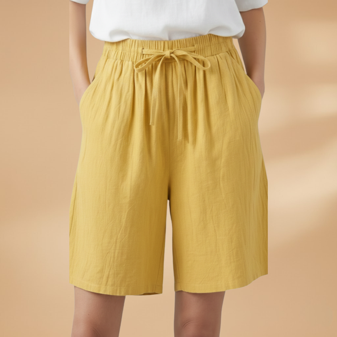 Bermuda da donna | short medio-lungo taglio casual con vita elastica | ufficio