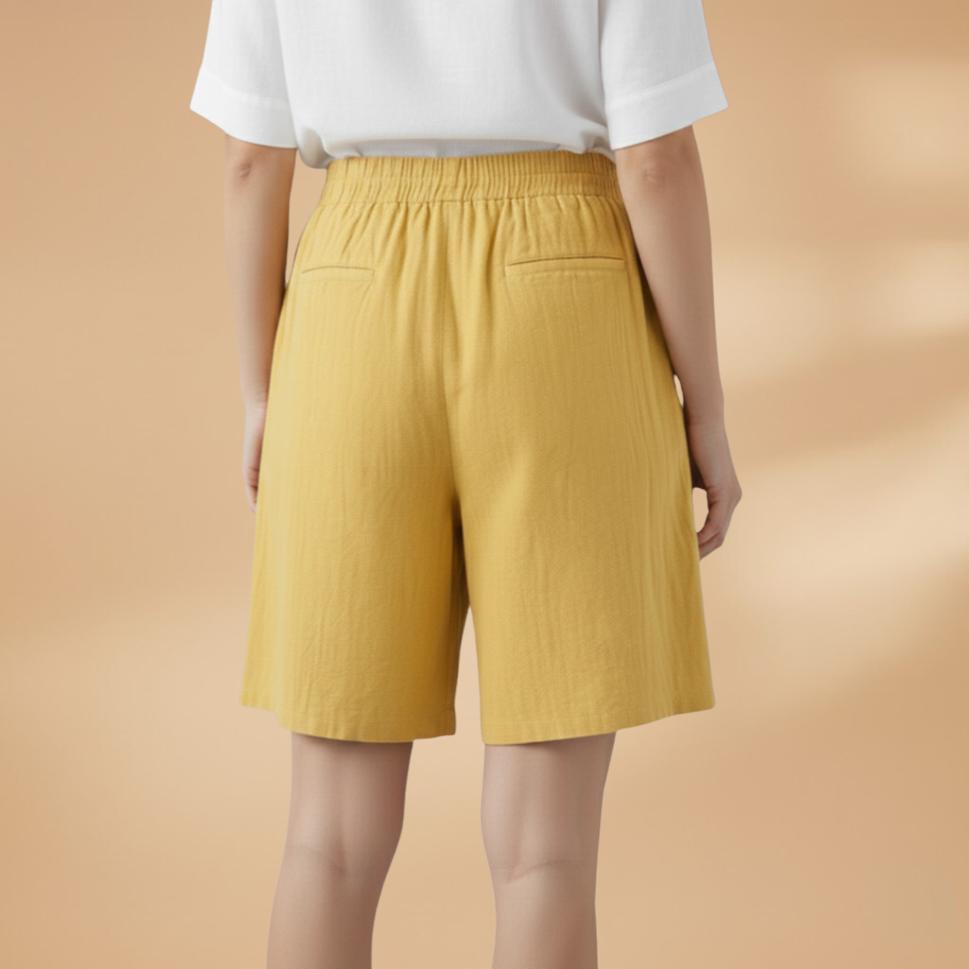 Bermuda da donna | short medio-lungo taglio casual con vita elastica | ufficio