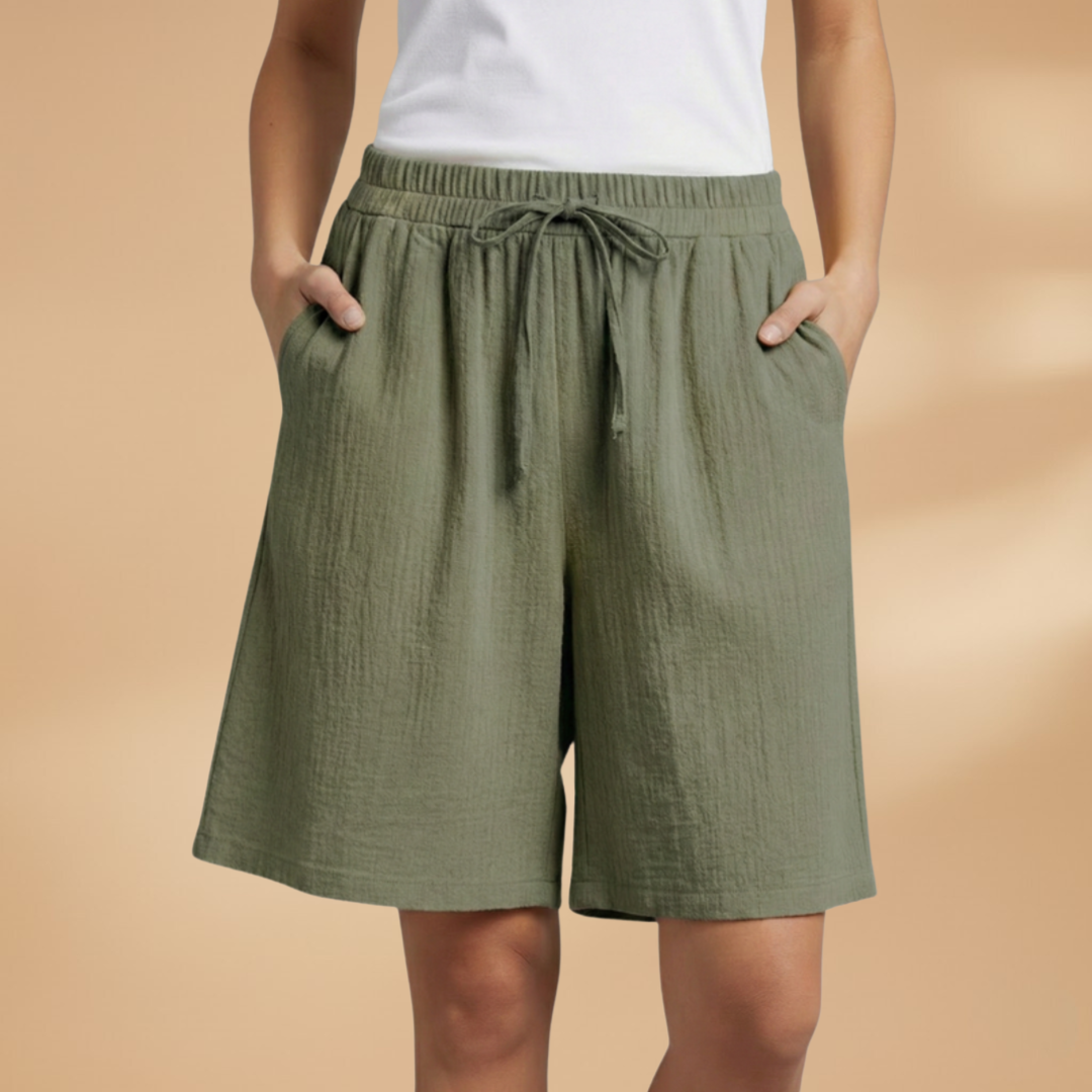 Bermuda da donna | short medio-lungo taglio casual con vita elastica | ufficio