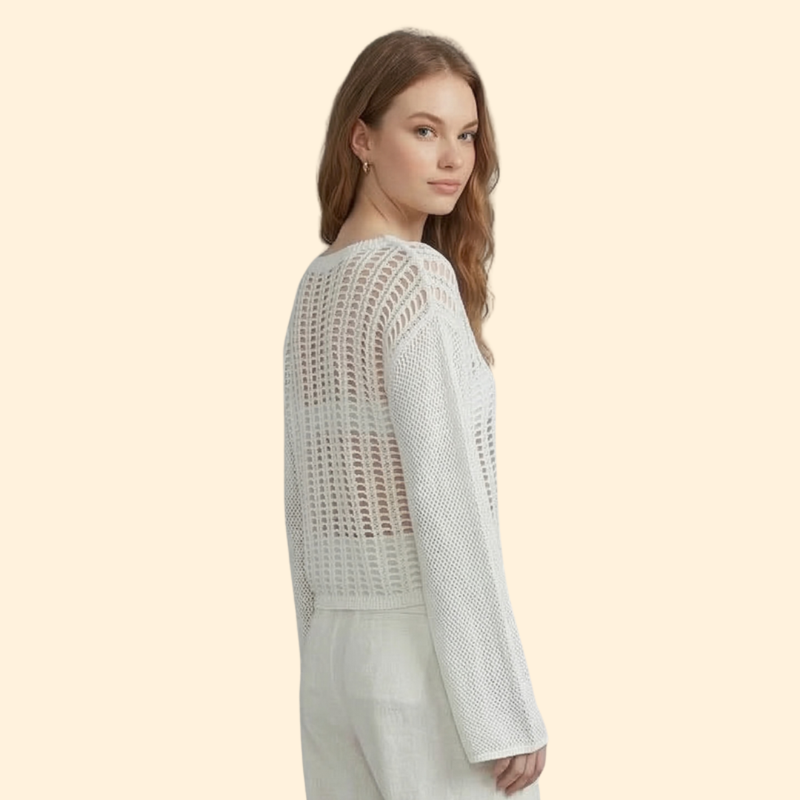 Túnica de Playa para Mujer, Cubierta de Playa de Punto de Crochet con Mallas Grandes