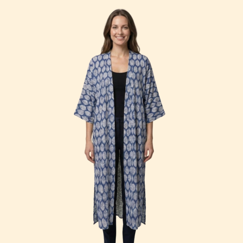 Robe de Plage Kvinders Strandkjole Lang Let med Leopardmønster uden Lukning