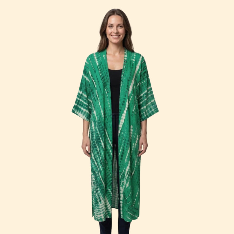 Robe de Plage Kvinders Strandkjole Lang Let med Leopardmønster uden Lukning