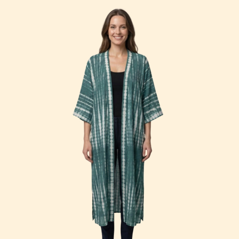Robe de Plage Kvinders Strandkjole Lang Let med Leopardmønster uden Lukning