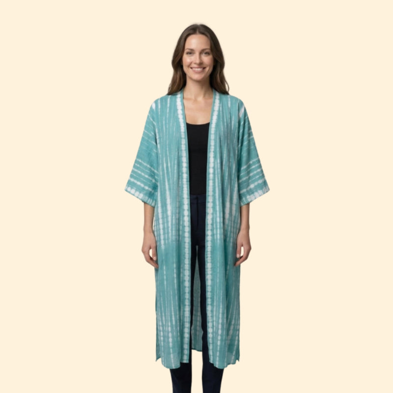 Robe de Plage Kvinders Strandkjole Lang Let med Leopardmønster uden Lukning