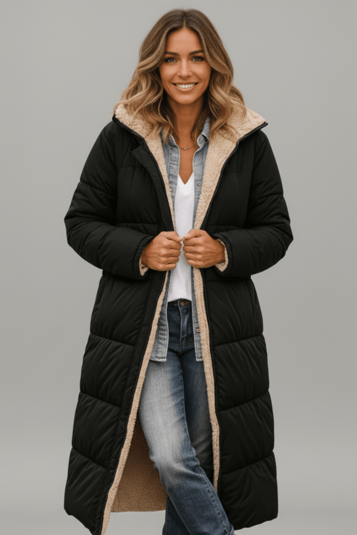 Mujer Chaqueta Acolchada Larga con Capucha Diaria Diseño Exclusivo Comodidad Todo el Día