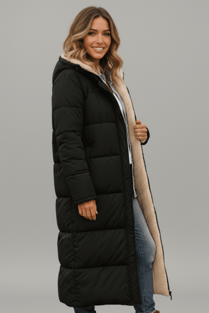 Mujer Chaqueta Acolchada Larga con Capucha Diaria Diseño Exclusivo Comodidad Todo el Día
