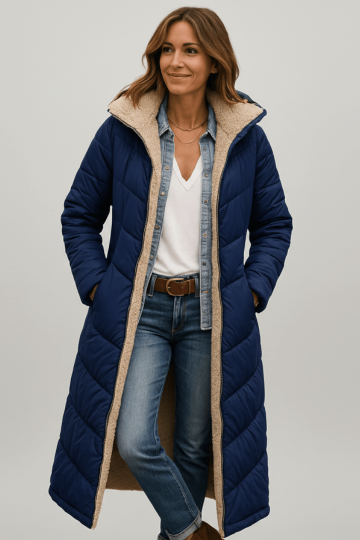 Mujer Chaqueta Acolchada Larga con Capucha Diaria Diseño Exclusivo Comodidad Todo el Día