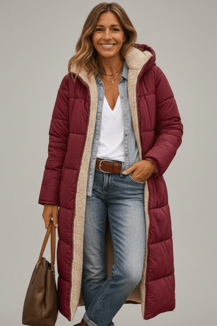 Mujer Chaqueta Acolchada Larga con Capucha Diaria Diseño Exclusivo Comodidad Todo el Día