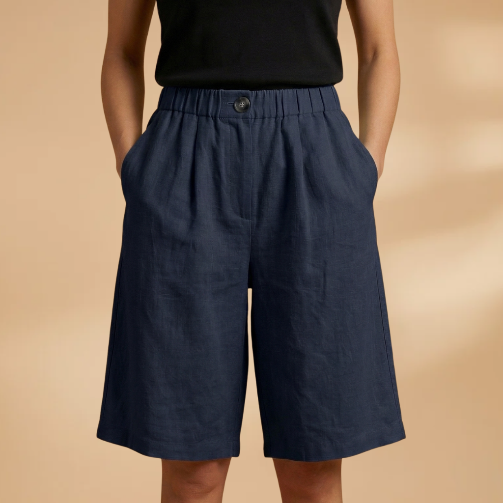 Short pour femme — bermuda fuseau avec bande élastique à la taille | plage