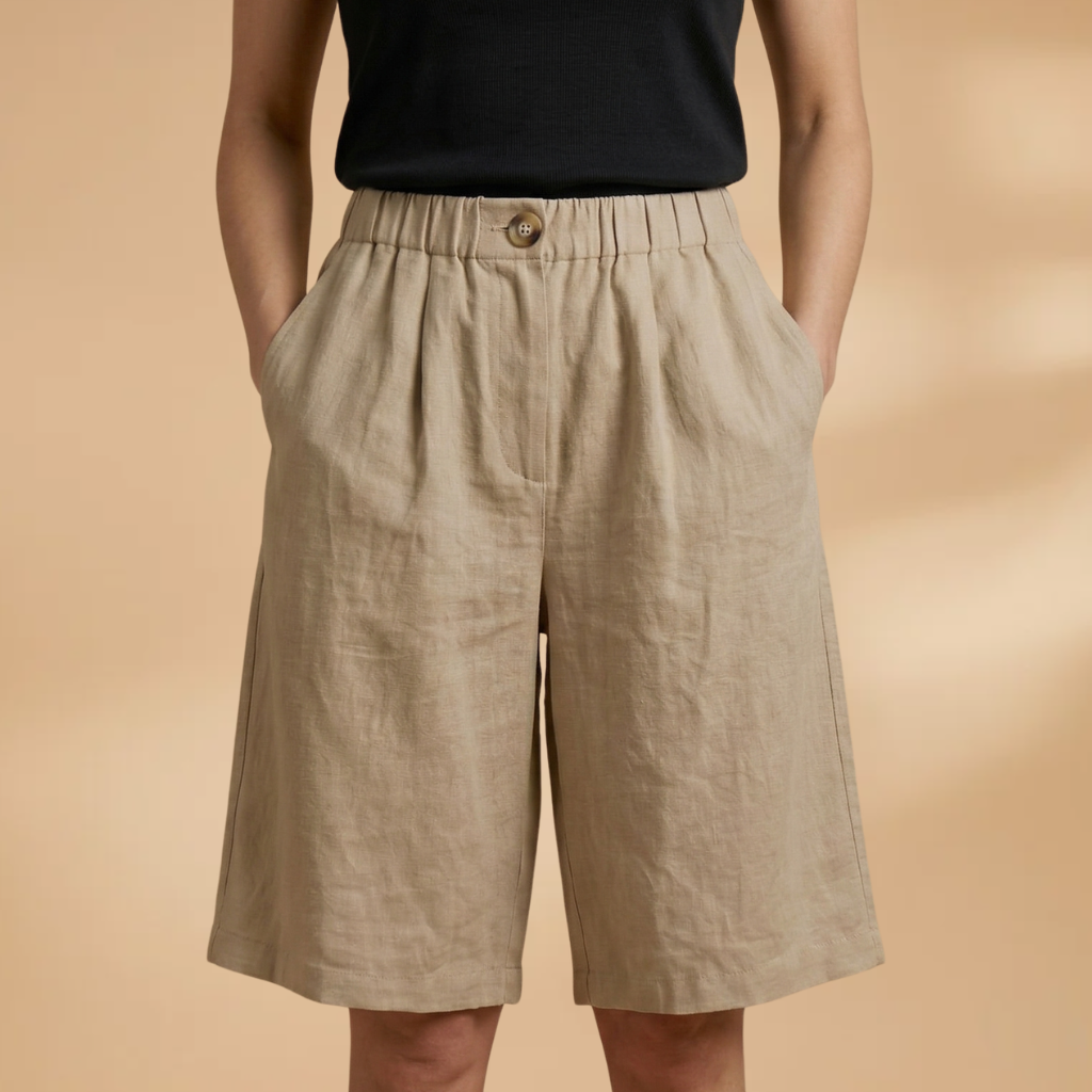 Short pour femme — bermuda fuseau avec bande élastique à la taille | plage