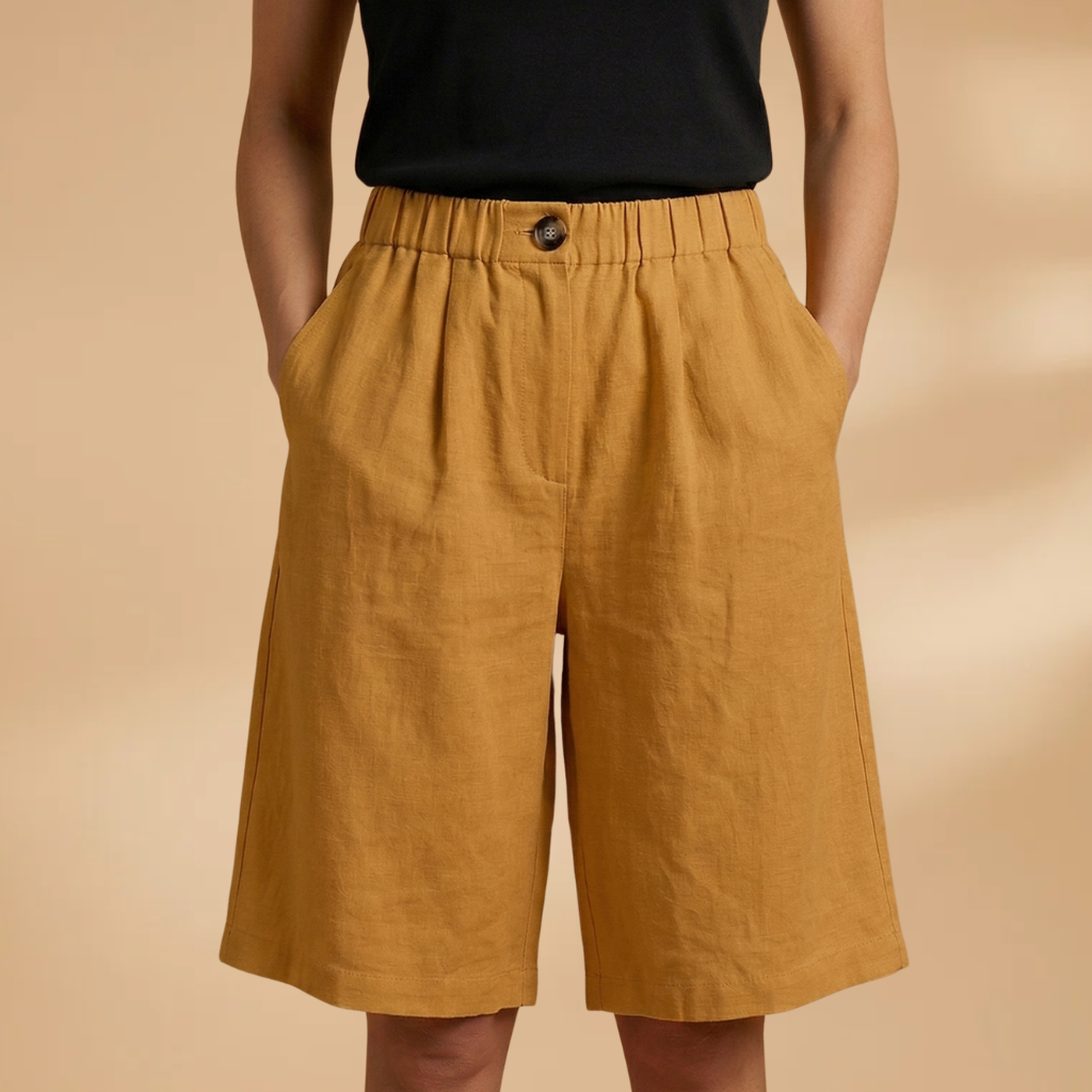Short pour femme — bermuda fuseau avec bande élastique à la taille | plage