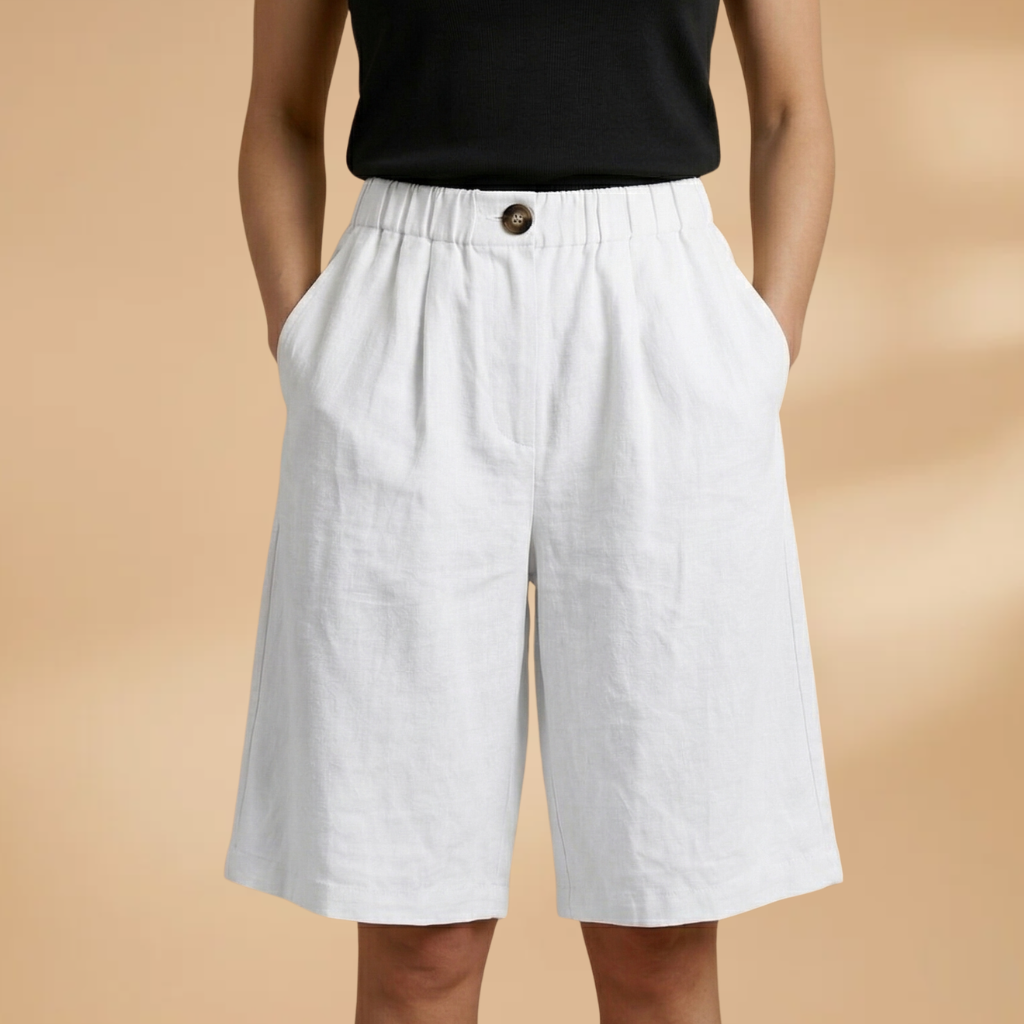 Short pour femme — bermuda fuseau avec bande élastique à la taille | plage