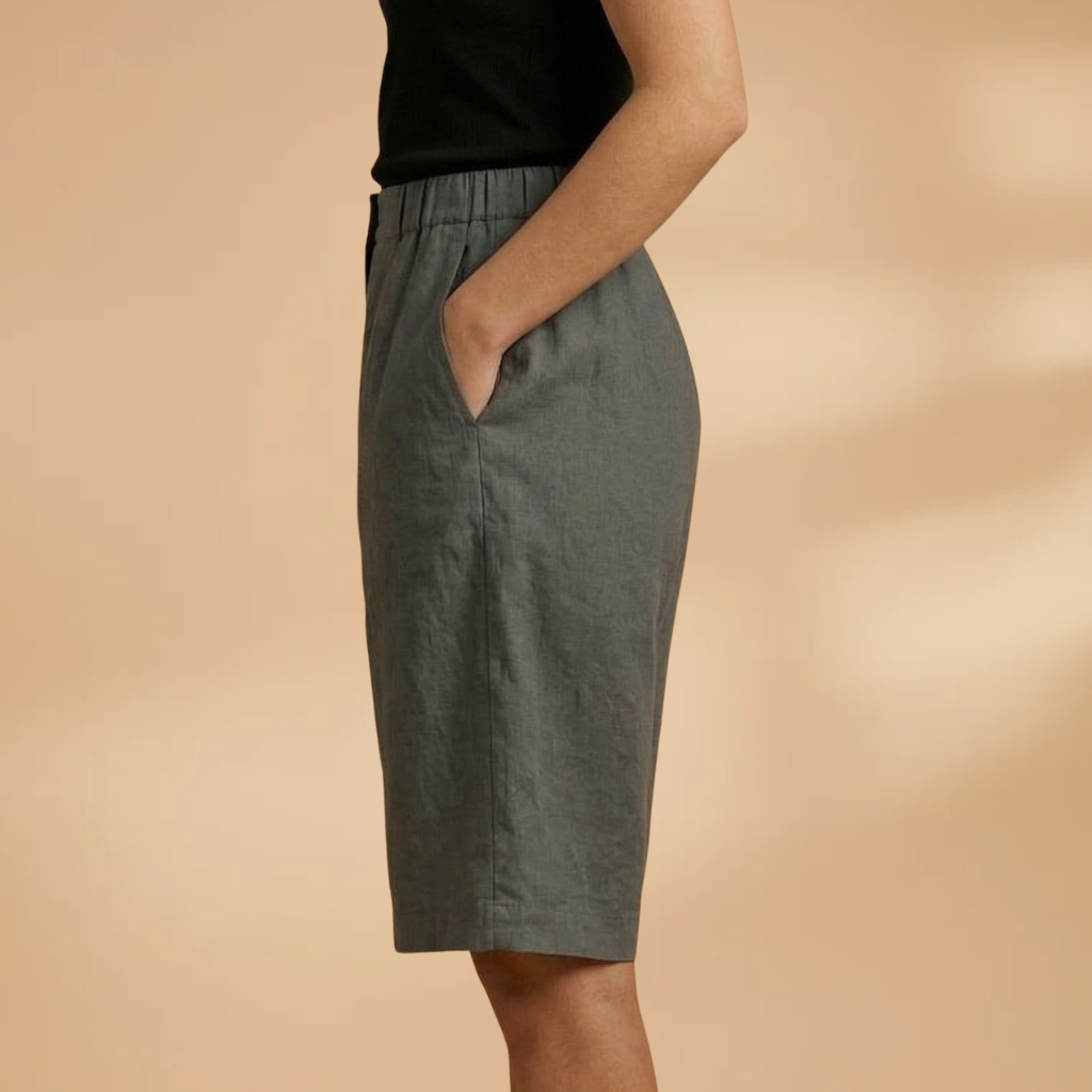 Short pour femme — bermuda fuseau avec bande élastique à la taille | plage